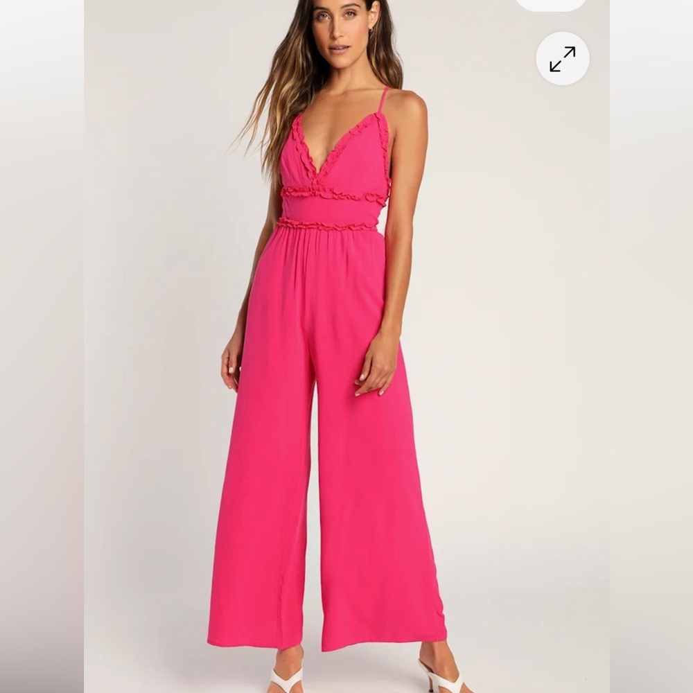 Lulu's Vibrant Pink Jumpsuit